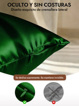 [Verde Oscuro] SilkSilky-ES 30Momme Fundas De Almohada 006