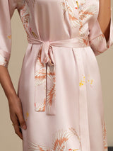 [Rosa] SilkSilky-ES 3/4 Sleeve Bata de mujer 004