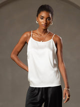 [Blanco] SilkSilky-ES Spaghetti Strap Top de tirantes 003