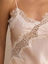 [Rosa] SilkSilky-ES Spaghetti Strap V Neck Top de tirantes 004
