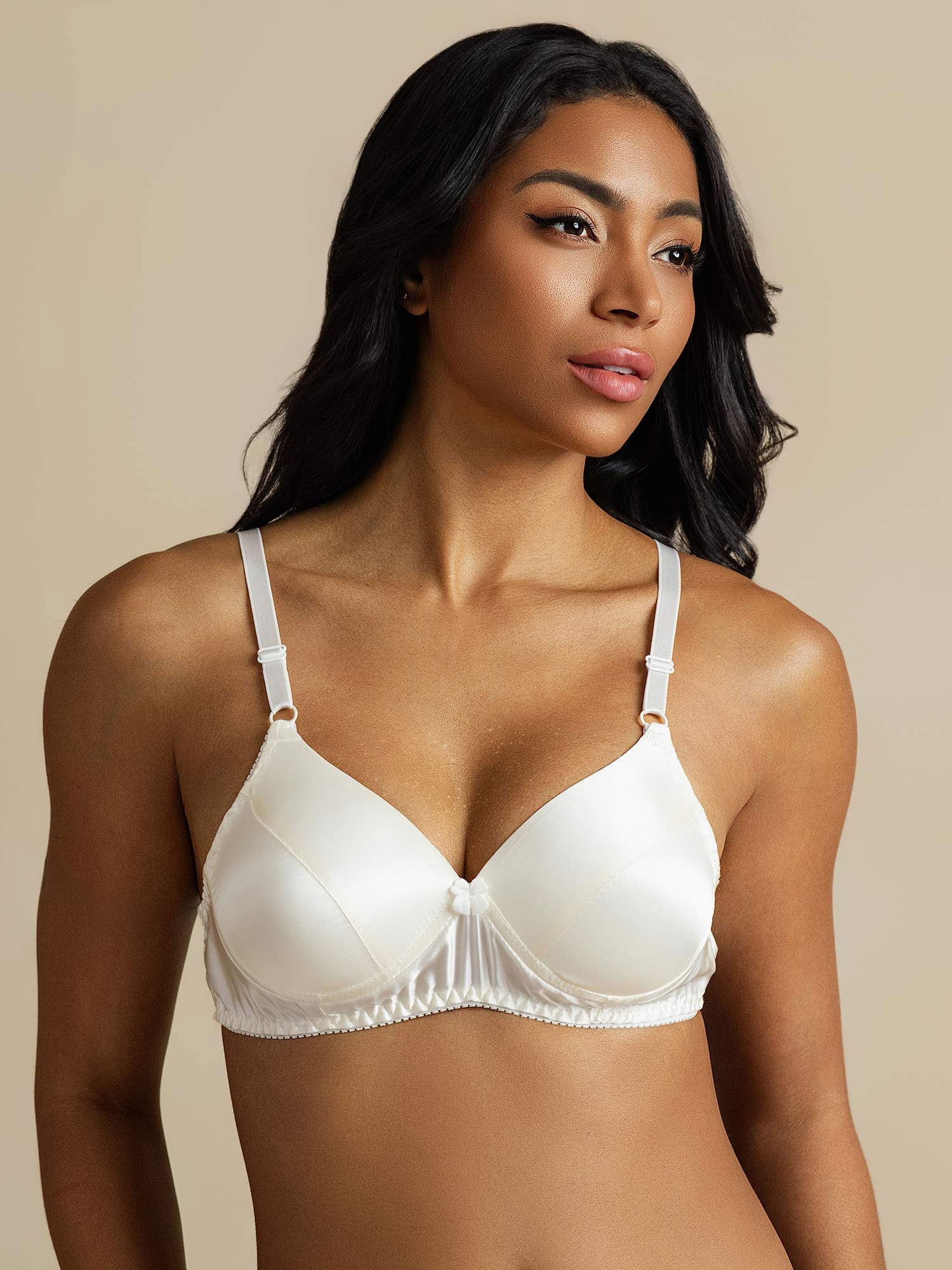 [Blanco] SilkSilky-ES Seda Pura Bra 007,