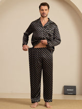 [Cadena Negra] SilkSilky-ES 19Momme Manga larga Pijamas de hombre 005