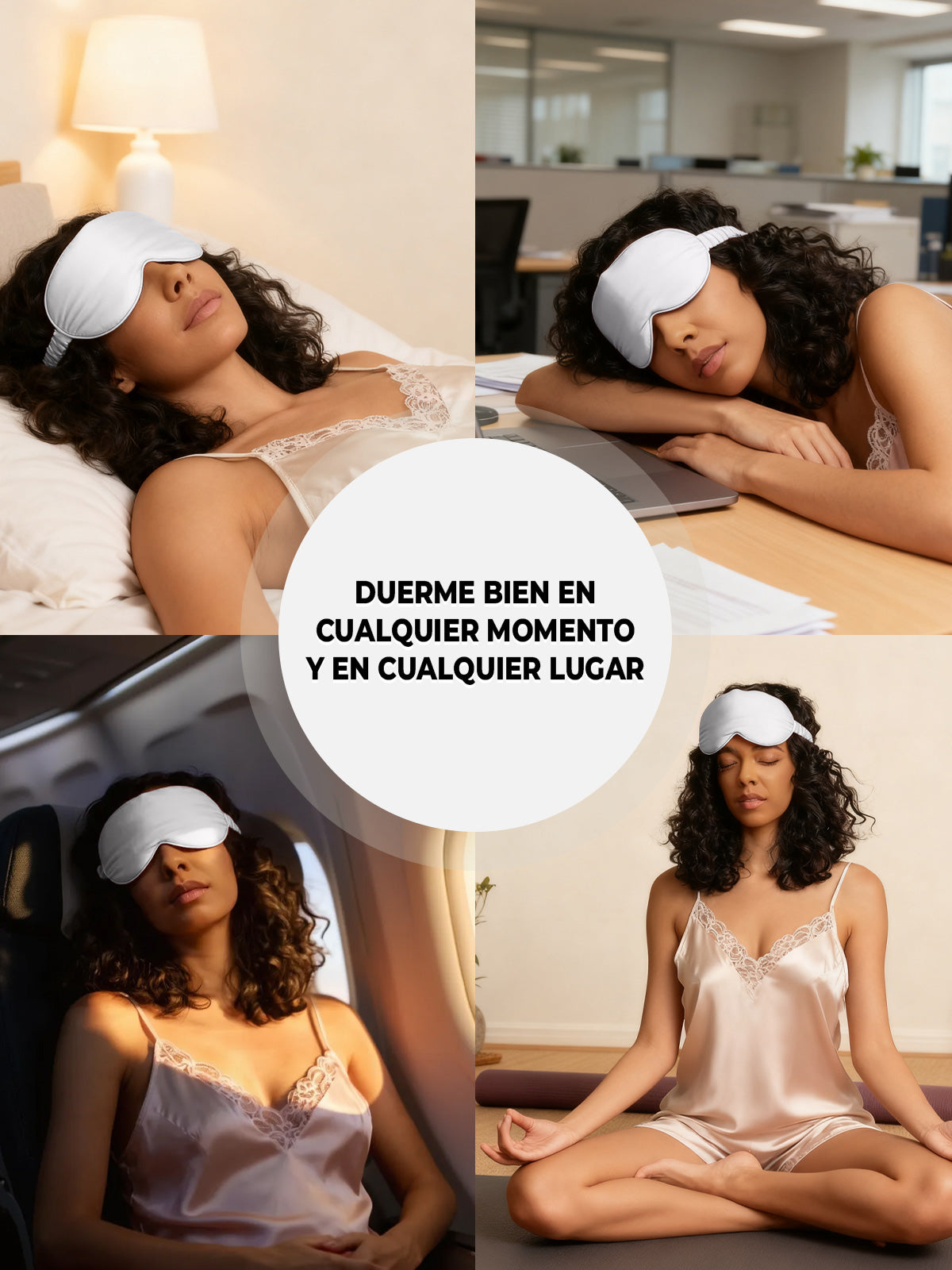 [Gris Claro] SilkSilky-ES Seda Pura Eye Mask 007