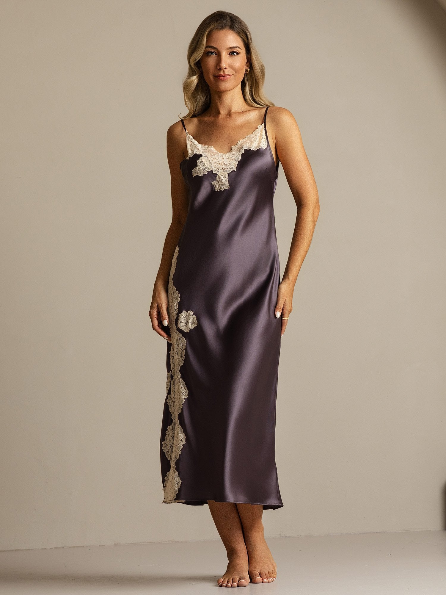 [GrisPúrpura] SilkSilky-ES Seda Pura Nightgown 008