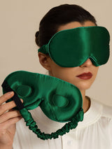 [Verde Oscuro] SilkSilky-ES 22Momme Antifaces De Dormir 002