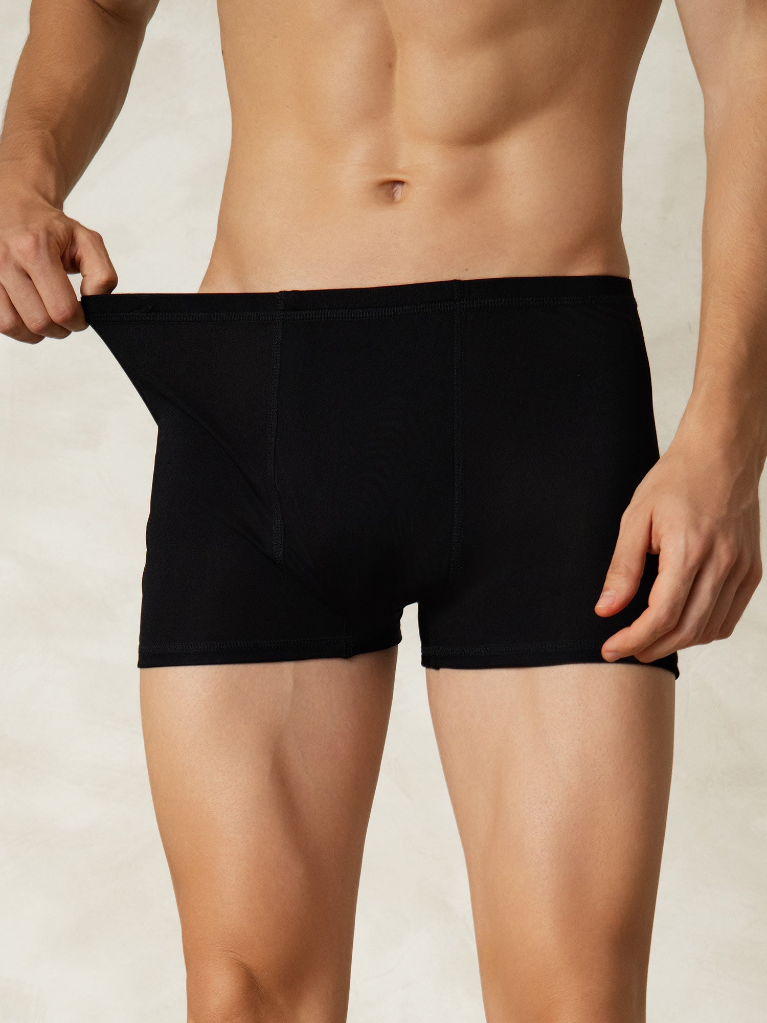[Negro] SilkSilky-ES Tejido de seda Mens Underwear 001