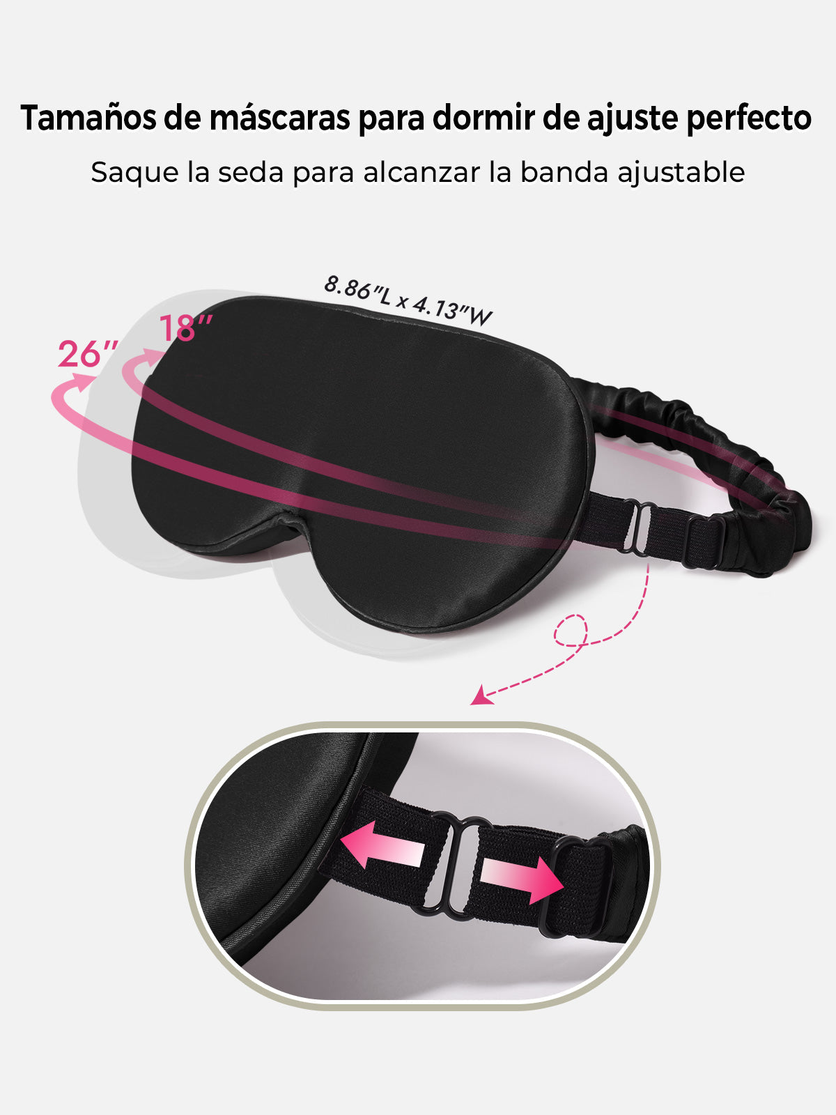 [Negro] SilkSilky-ES Seda Pura Eye Mask 004