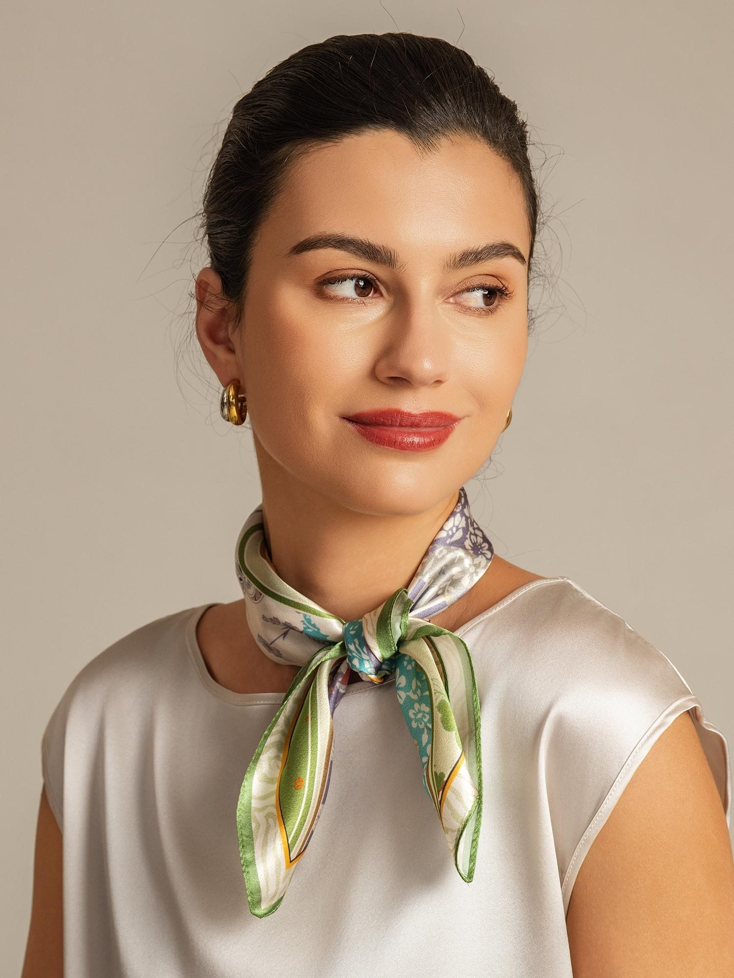 [P100] SilkSilky-ES Seda Pura Scarf 003,