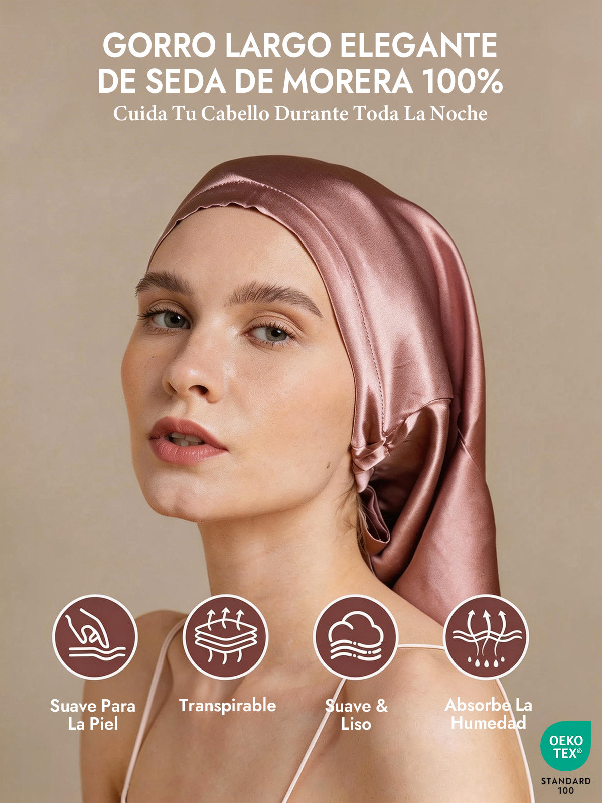 [Malva Pálido] SilkSilky-ES Gorros De Dormir 002