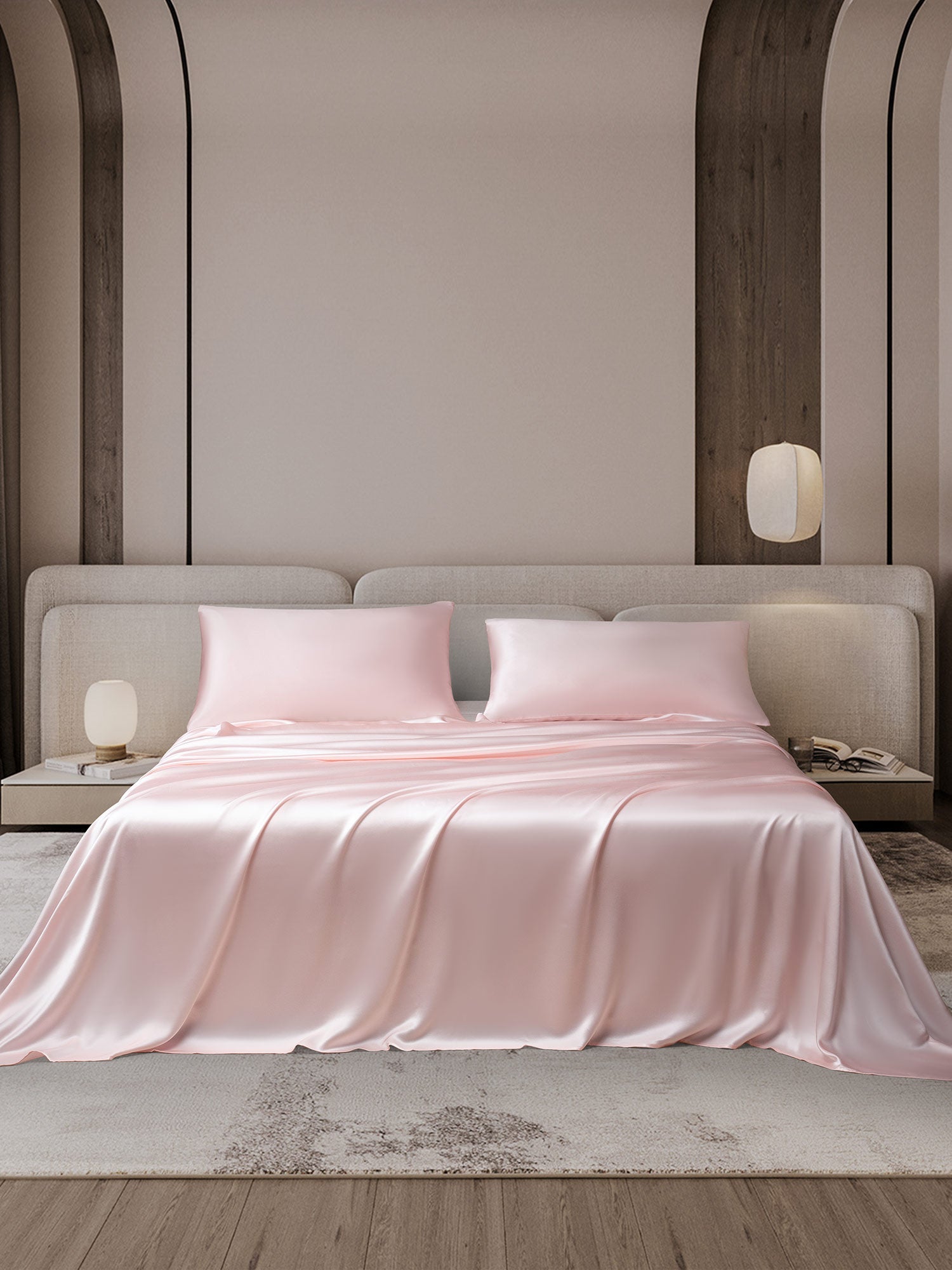 [Rosa] SilkSilky-ES 19Momme Juego de ropa de cama 001