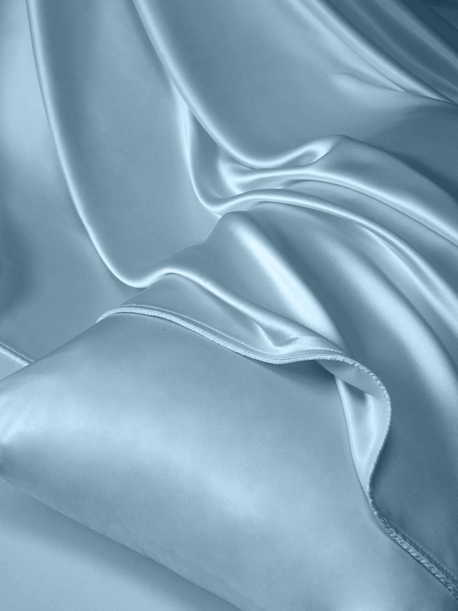 [Azul Claro] SilkSilky-ES 19Momme Juego de ropa de cama 005