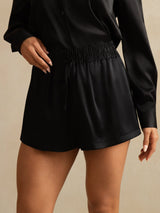 [Negro] SilkSilky-ES 19Momme Pantalones cortos de mujer 004
