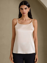 [Beige] SilkSilky-ES Spaghetti Strap Top de tirantes 003