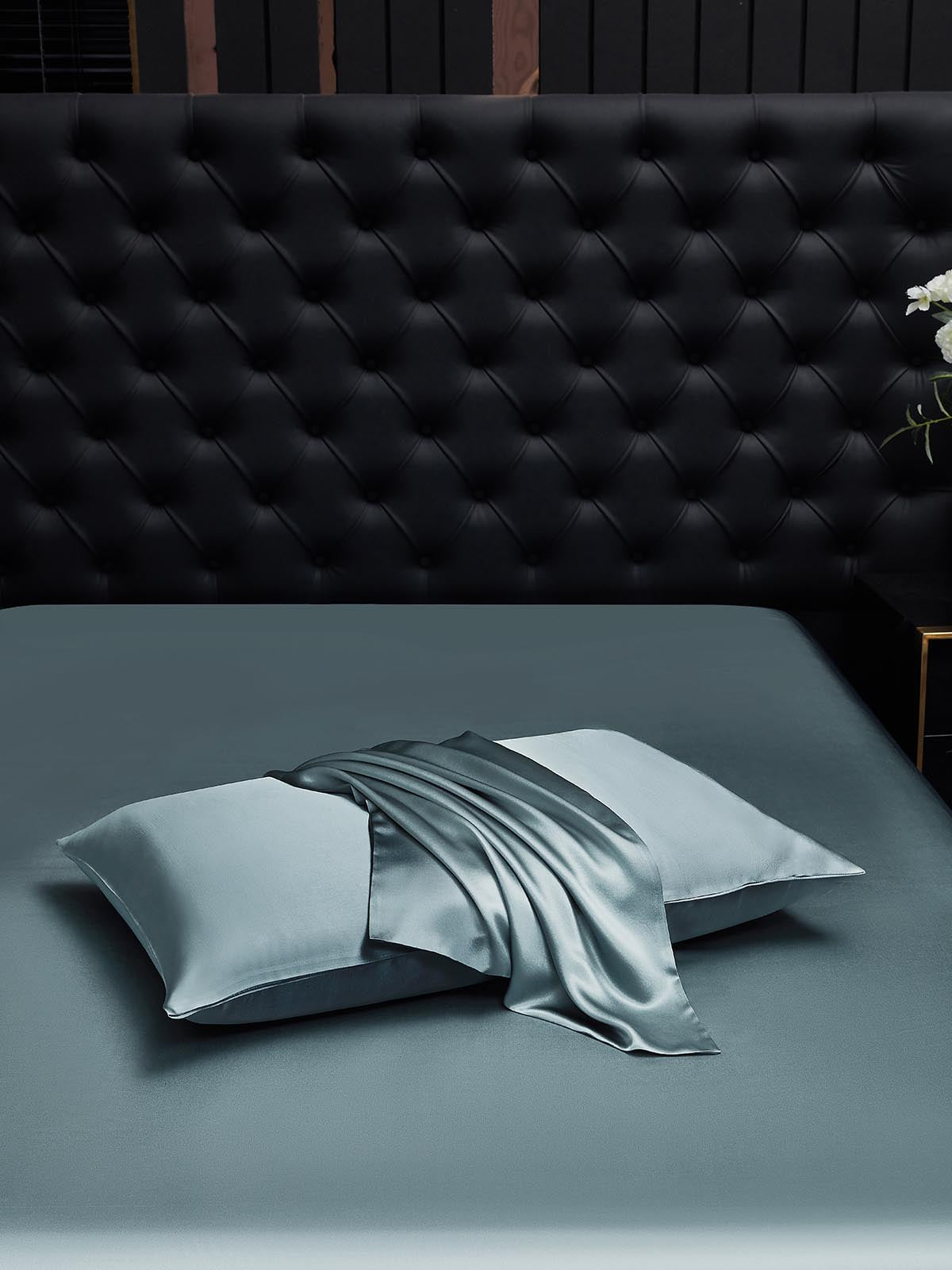 [Azul Grisáceo] SilkSilky-ES 19Momme Seda Pura Pillowcase 002