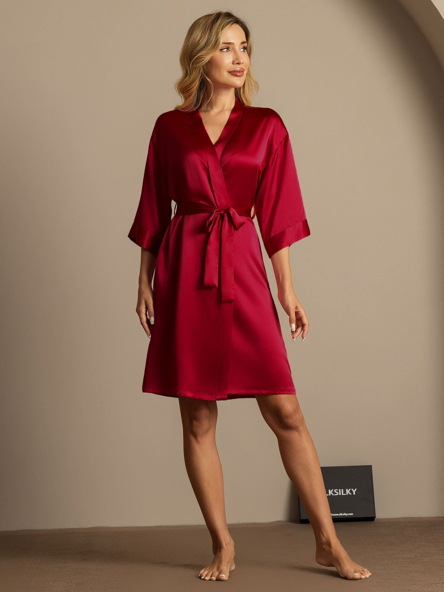 [Vino] SilkSilky-ES Seda Pura Womens Robe 006,