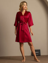 [Vino] SilkSilky-ES 3/4 Sleeve Bata de mujer 006