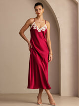 [Vino] SilkSilky-ES Spaghetti Strap V Neck Vestido 003