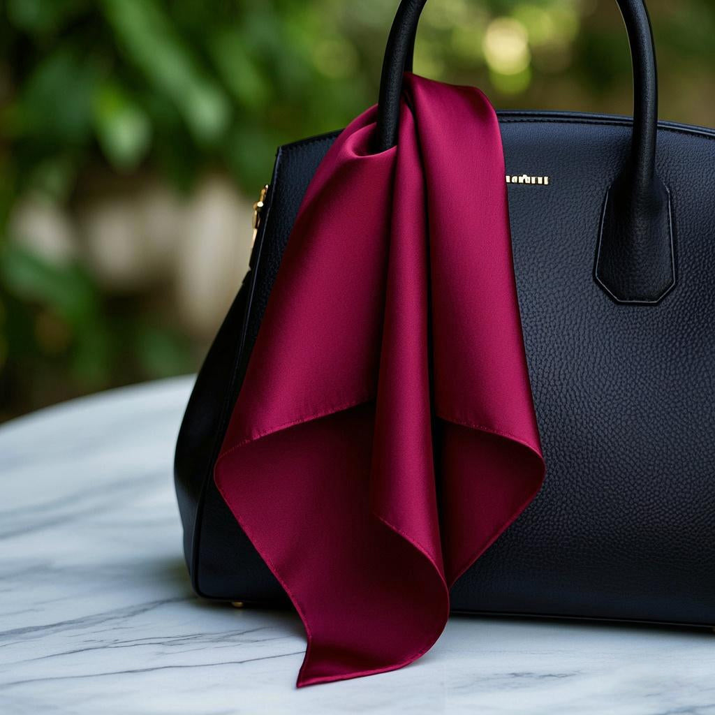 [Rojo Oscuro] SilkSilky-ES Seda Pura Scarf 003