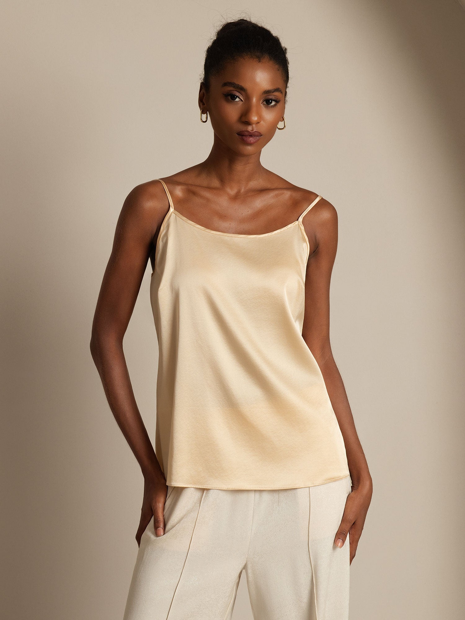 [Champán] SilkSilky-ES 19Momme Seda Camisoles 001