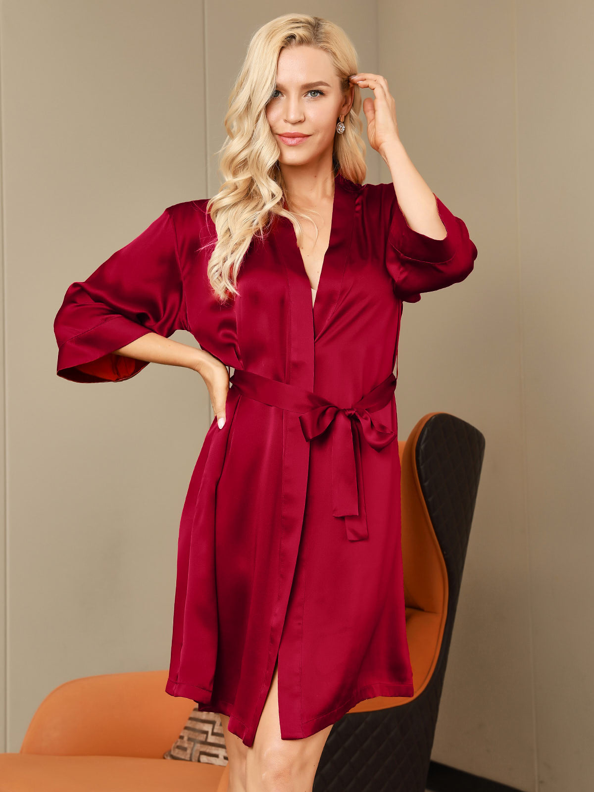 [Vino] SilkSilky-ES Seda Pura Womens Robe 005