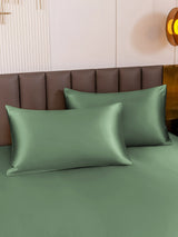 [Verde Grisáceo] SilkSilky-ES 30Momme Fundas De Almohada 001