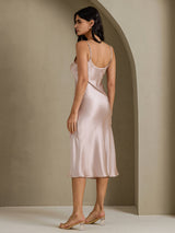[Gris Sombra] SilkSilky-ES Spaghetti Strap V Neck Vestido 002