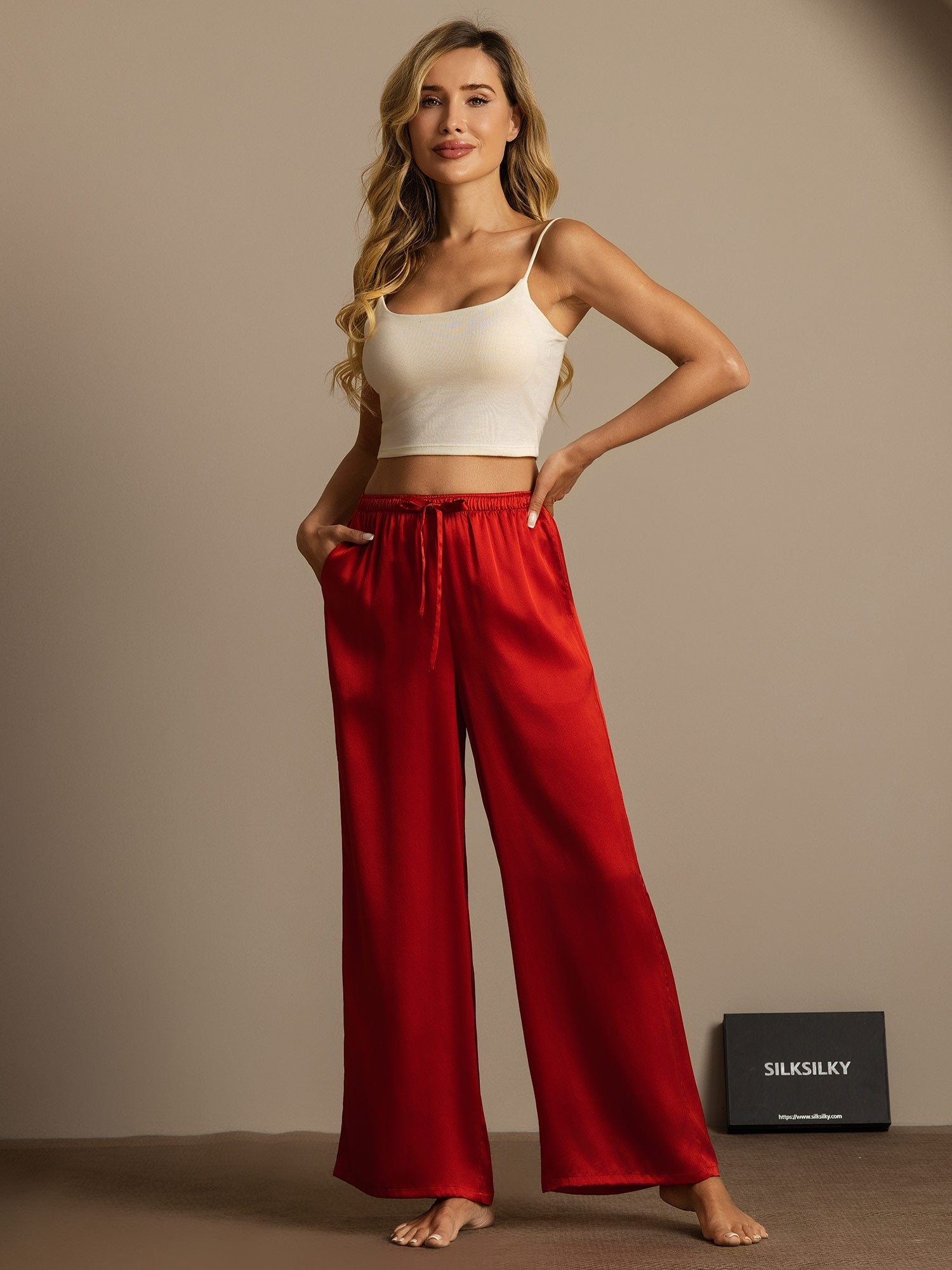 [Vino] SilkSilky-ES Seda Pura Womens Pants 003