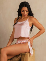 [Rosa] SilkSilky-ES Spaghetti Strap Conjunto de tirantes 002