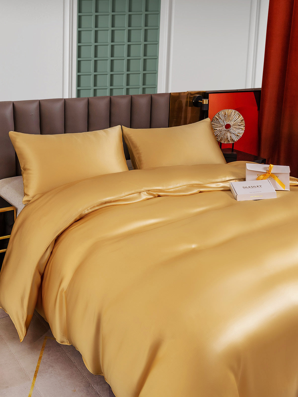 [Champán] SilkSilky-ES 25Momme Seda Pura Bedding Set 003