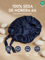 [Azul Oscuro] SilkSilky-ES Gorros De Dormir 002