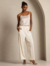 [Beige] SilkSilky-ES Spaghetti Strap Top de tirantes 005