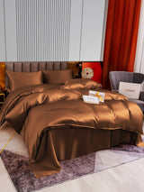 [Café] SilkSilky-ES 22Momme Juego de ropa de cama 004