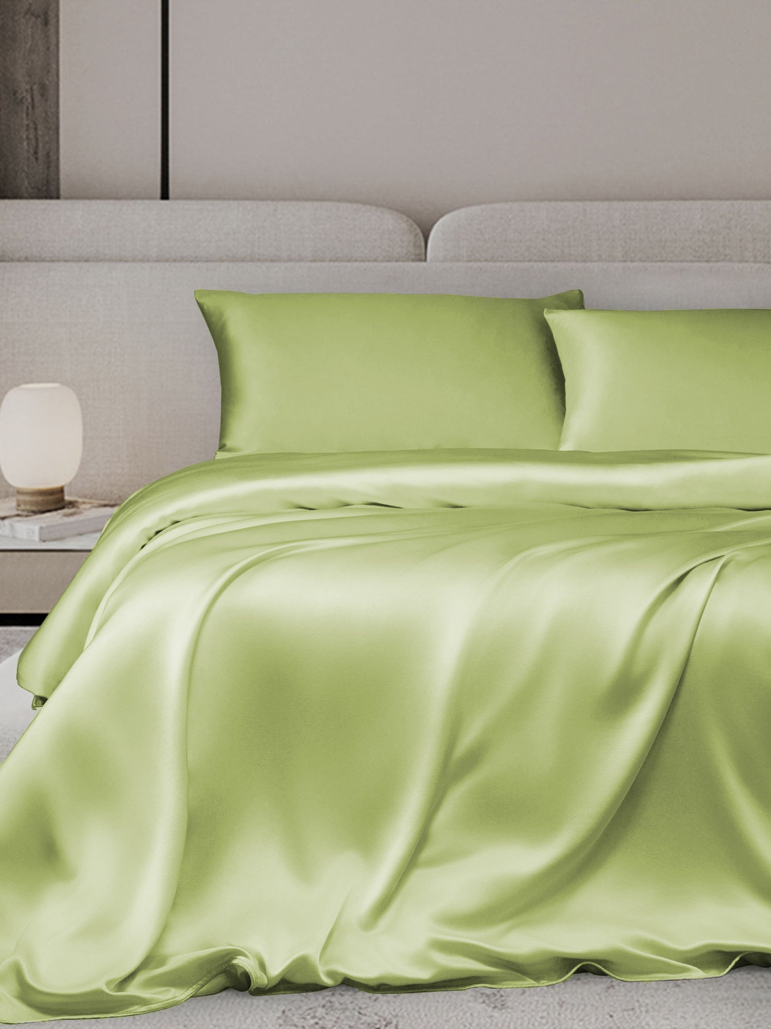 [Menta Verde] SilkSilky-ES 19Momme Juego de ropa de cama 001