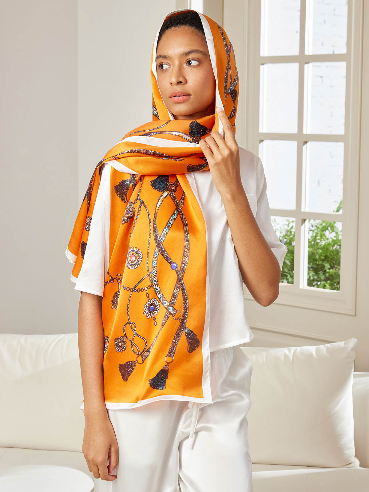 [P018] SilkSilky-ES Seda Pura Scarf 002,