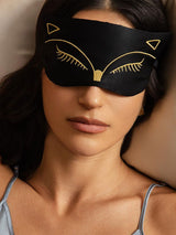 [Negro] SilkSilky-ES Seda Pura Eye Mask 003