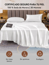 [Blanco] SilkSilky-ES 30Momme Fundas De Almohada 007