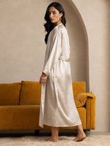 [Beige] SilkSilky-ES Long Sleeve Bata de mujer 002