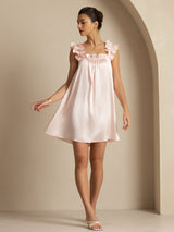 [Rosa] SilkSilky-ES Sleeveless Square Neck Camisón 007