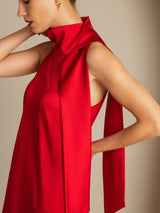 [Rojo] SilkSilky-ES Sleeveless Halter Vestido 004