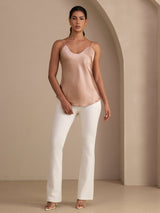 [Toscana] SilkSilky-ES Spaghetti Strap V Neck Top de tirantes 006