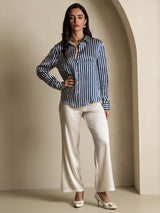[Raya Marina] SilkSilky-ES Long Sleeve Lapel Collar Blusas de Mujer 006