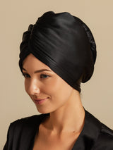 [Negro] SilkSilky-ES Turbante Para El Cabello 004