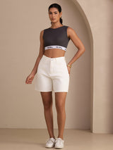 [Gris] SilkSilky-ES Sleeveless Crew Neck Top de tirantes 007