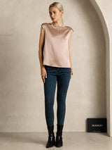 [Toscana] SilkSilky-ES Cap Sleeve Round Neck Camisetas de Mujer 004