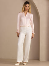 [Rosa] SilkSilky-ES Long Sleeve Blusas 007