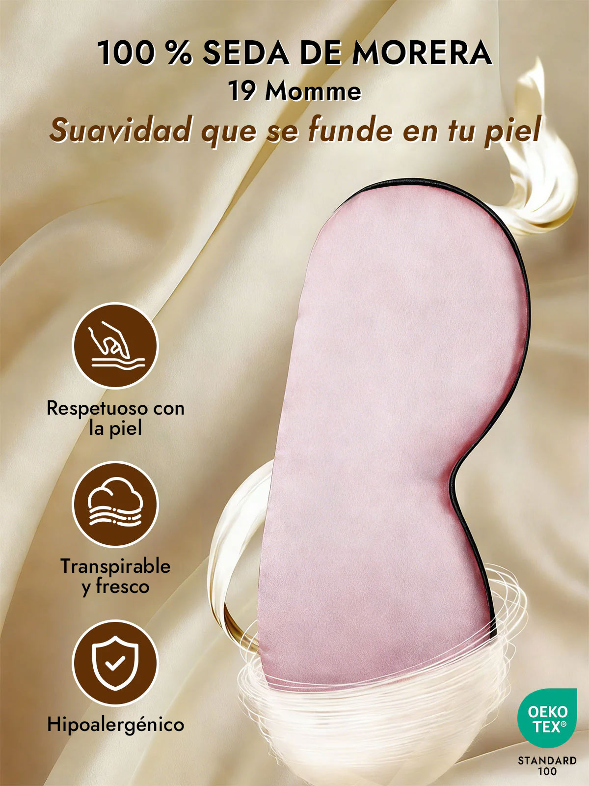 [Rosa Claro] SilkSilky-ES Antifaces De Dormir 003