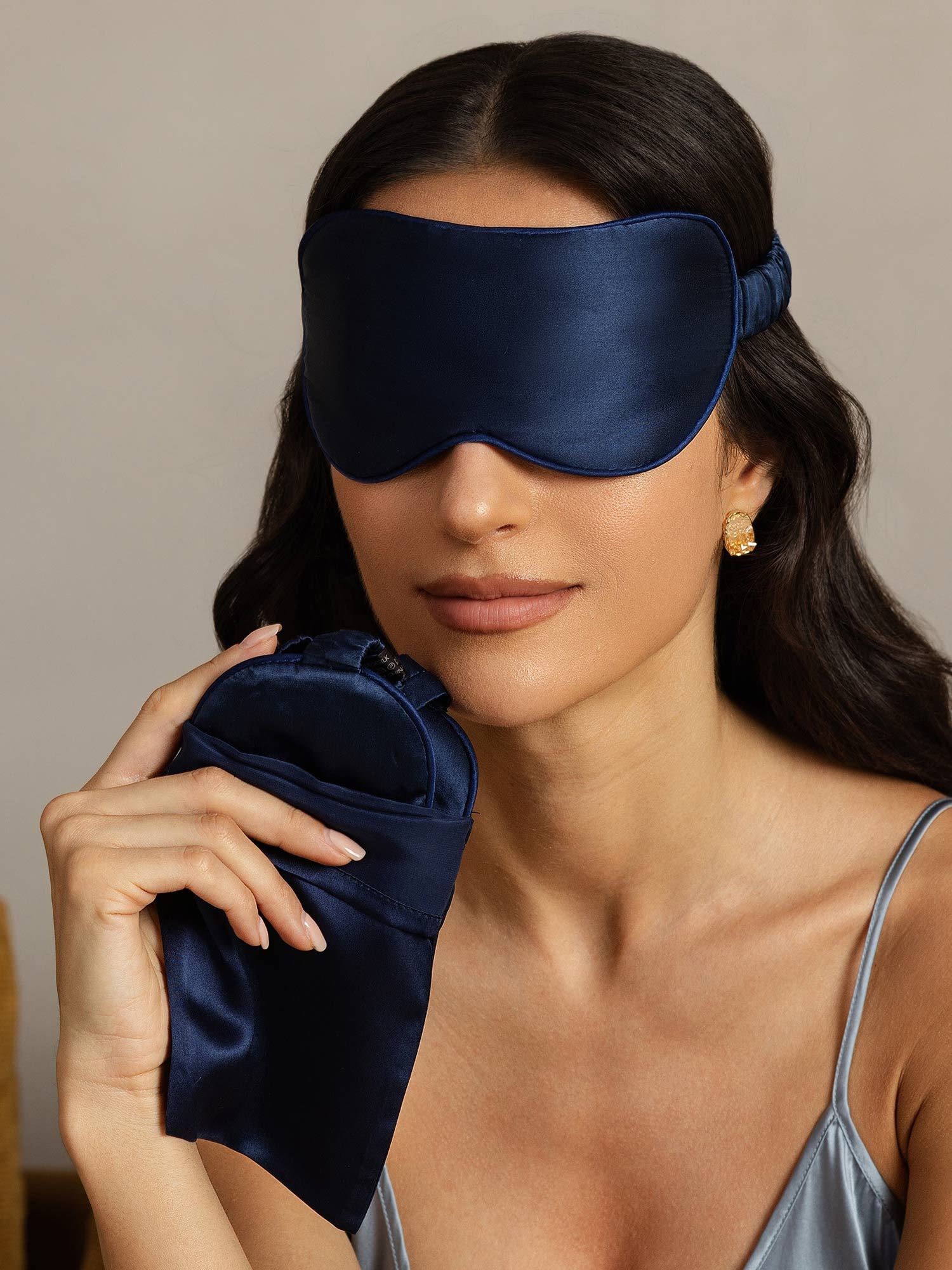 [AzulOscuro] SilkSilky-ES Seda Pura Eye Mask 001