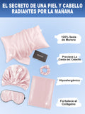 SilkSilky ES 19Momme Seda Pura Pillowcase Set Rosa 002