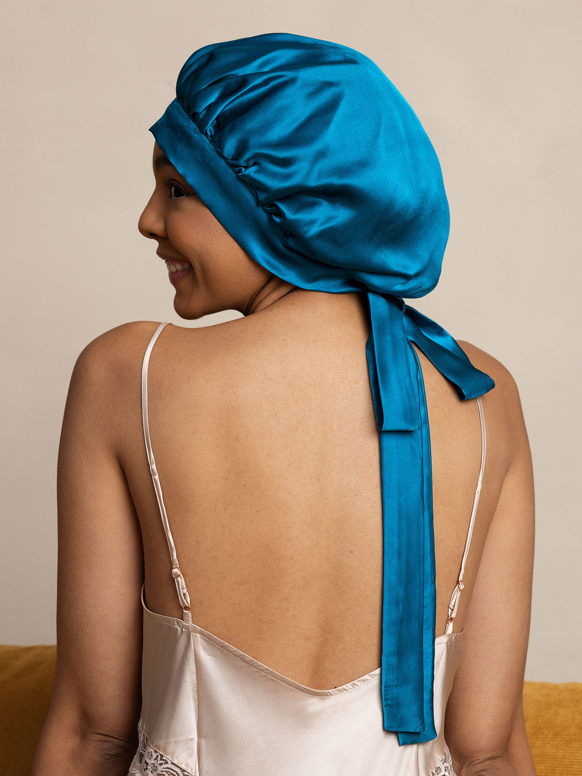 [Azul Real] SilkSilky-ES Seda Pura Sleep Cap 005