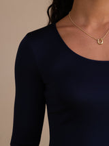 [Azul Oscuro] SilkSilky-ES Half Sleeve Camisetas de Mujer 004